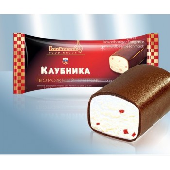Натуральный глазированный творожный сырок "Клубника"